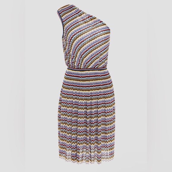 Missoni Dresses & Skirts - Missoni Zigzag One-Shoulder Dress in Multicolor